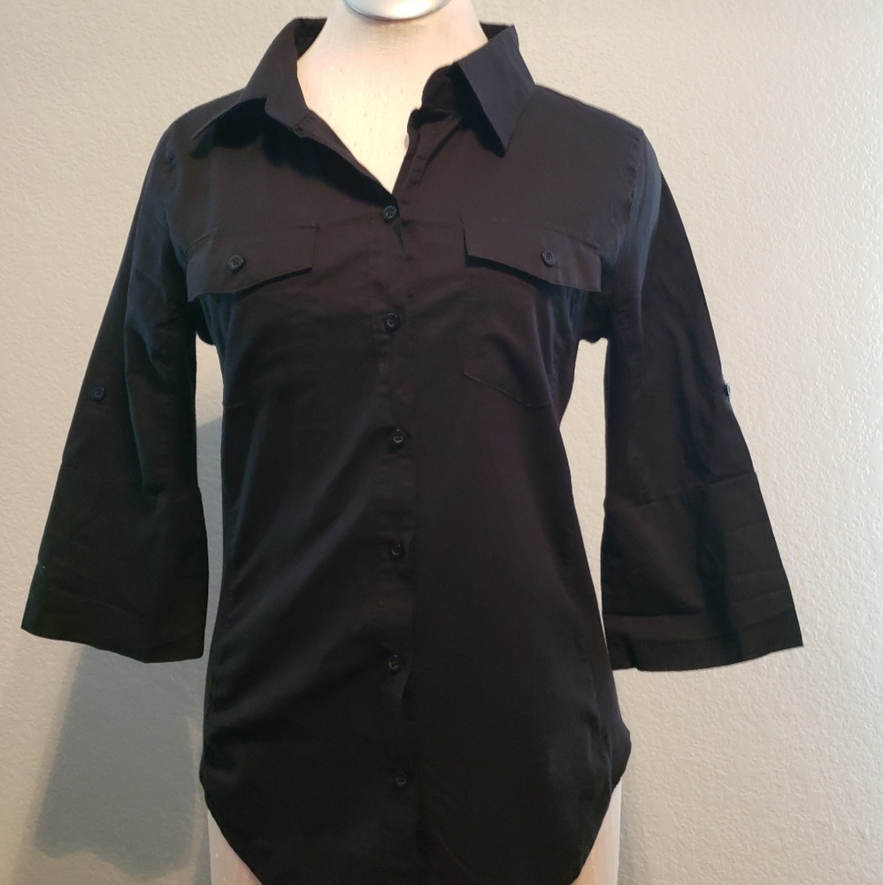 Black button up top